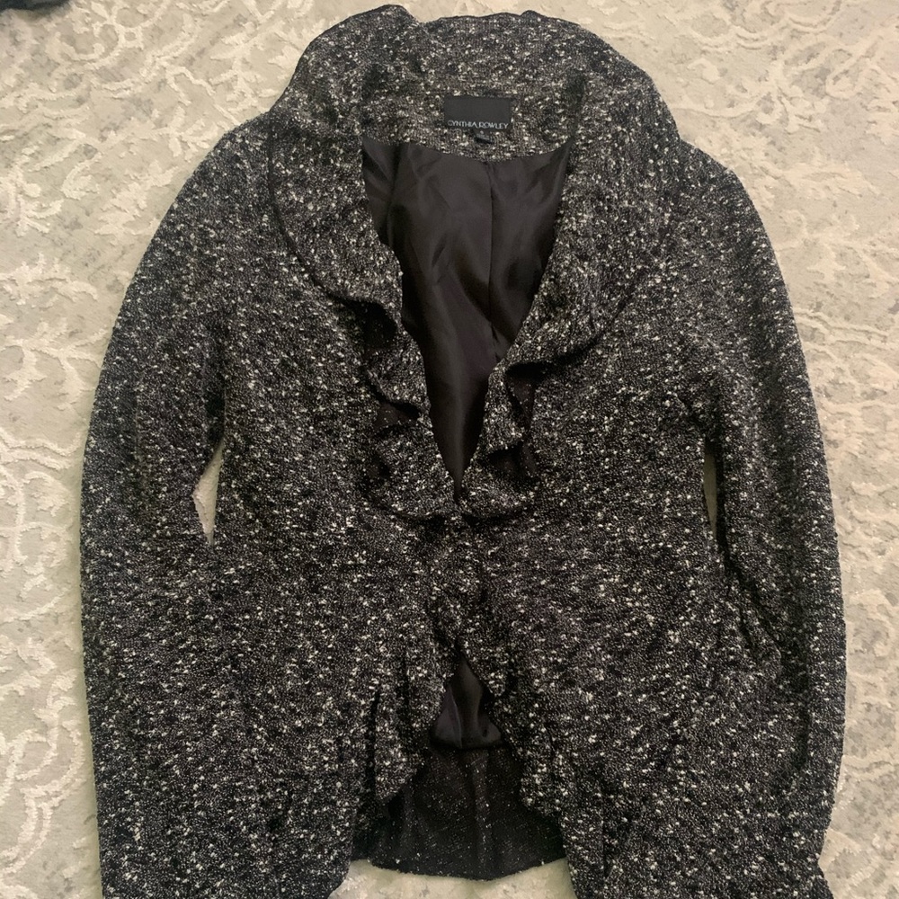 Black and white blazer